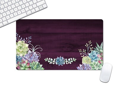New Computer Desk Pad Purple Succulent Keyboard Mat Multiple Sizes ...