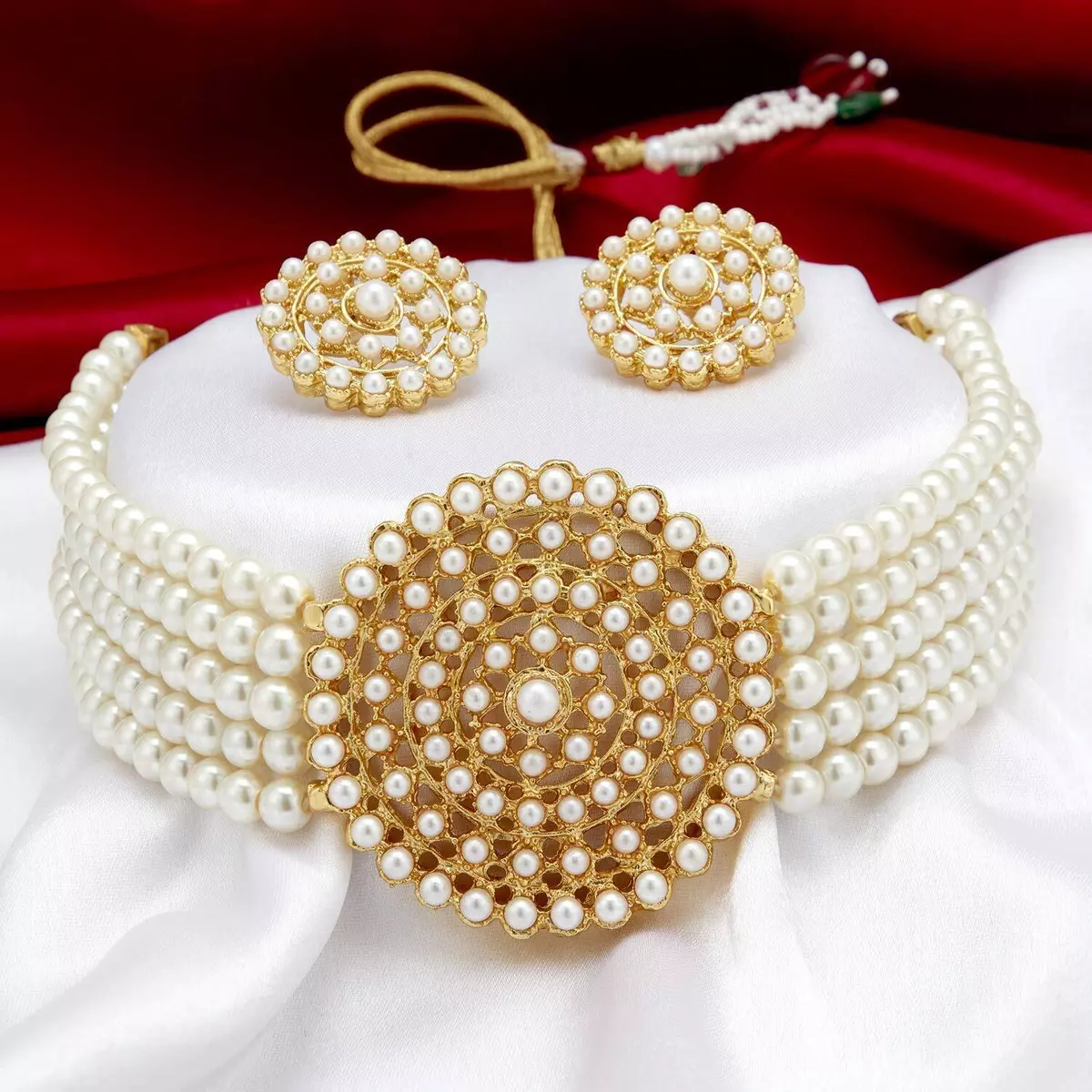 Pearl Choker Necklace Indian | Traditional Pearl Choker Necklace