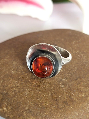N. E. From, zauberhafter Ring Silber 925, wunderschöner Bernstein, 16,8mm