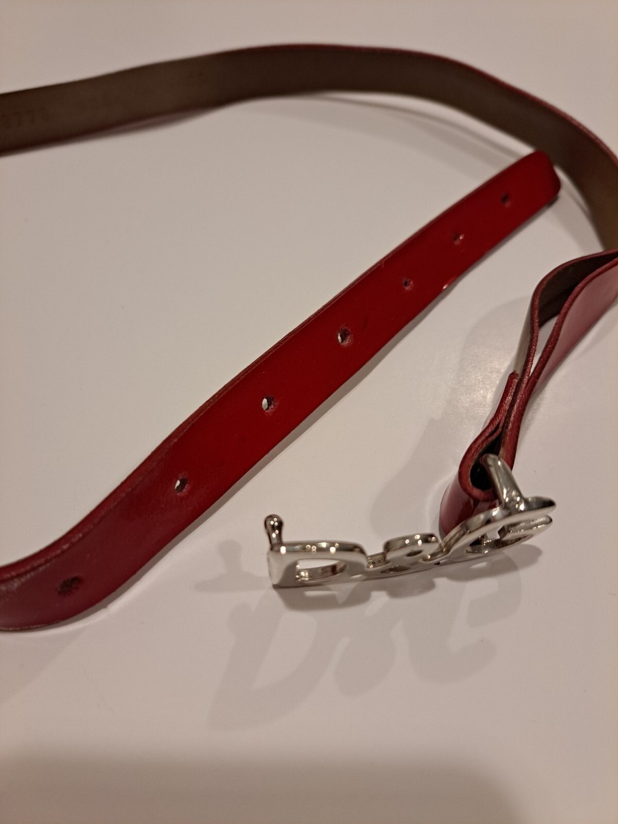 Dolce and Gabbana Women\'s Italian Red Leather Skinny Belt Size 65 / XS Dolce and Gabbana Women main image 3