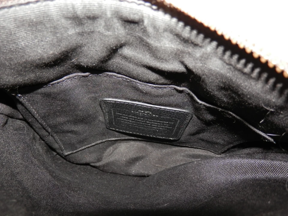 Bolso Bandolera COACH Peyton Signature Negro/Marrón Lona Recubierta Cuero Excelente Foto 3 de 3