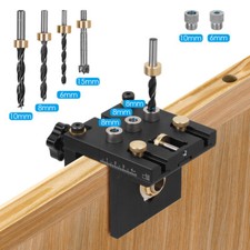 3 in1 Holzbearbeitung Dübellehre Bohrschablone Bohrlehre Bohrloch Bohrhilfe Set