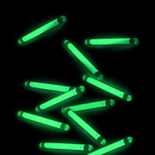 100 Pcs Small Green Glow Sticks/Mini Glow Sticks/Fishing Floats Perfect NEW