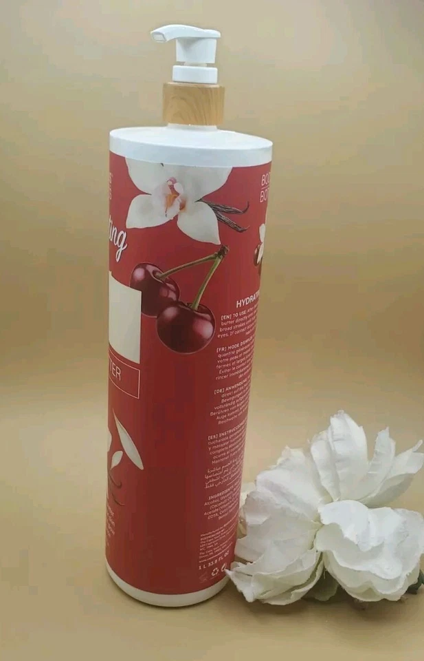 Manteca corporal hidratante BodyPlus Botanics de vainilla, cereza y vitamina E 33,8 fl  Foto 2 de 4