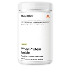 Momentous Essential Grass-Fed Whey Protein Powder - 20g Whey Isolate Protein ...