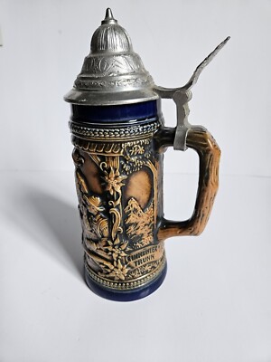 西ドイツ WEST-GERMANY GERZ ヴィンテージ 特大ビアジョッキ Vintage Germany Original Gerzit Gerz Lidded Beer Stein 9.5
