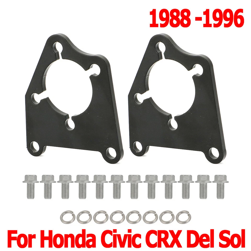 Placas de suporte de conversão de freio a disco traseiro para 1988-1996 Honda Civic CRX Del Sol - Imagem 2 de 4