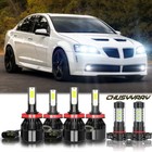 For Pontiac G8 2008-2009 white Combo 6PCS LED Headlight High Low Fog Light Bulbs