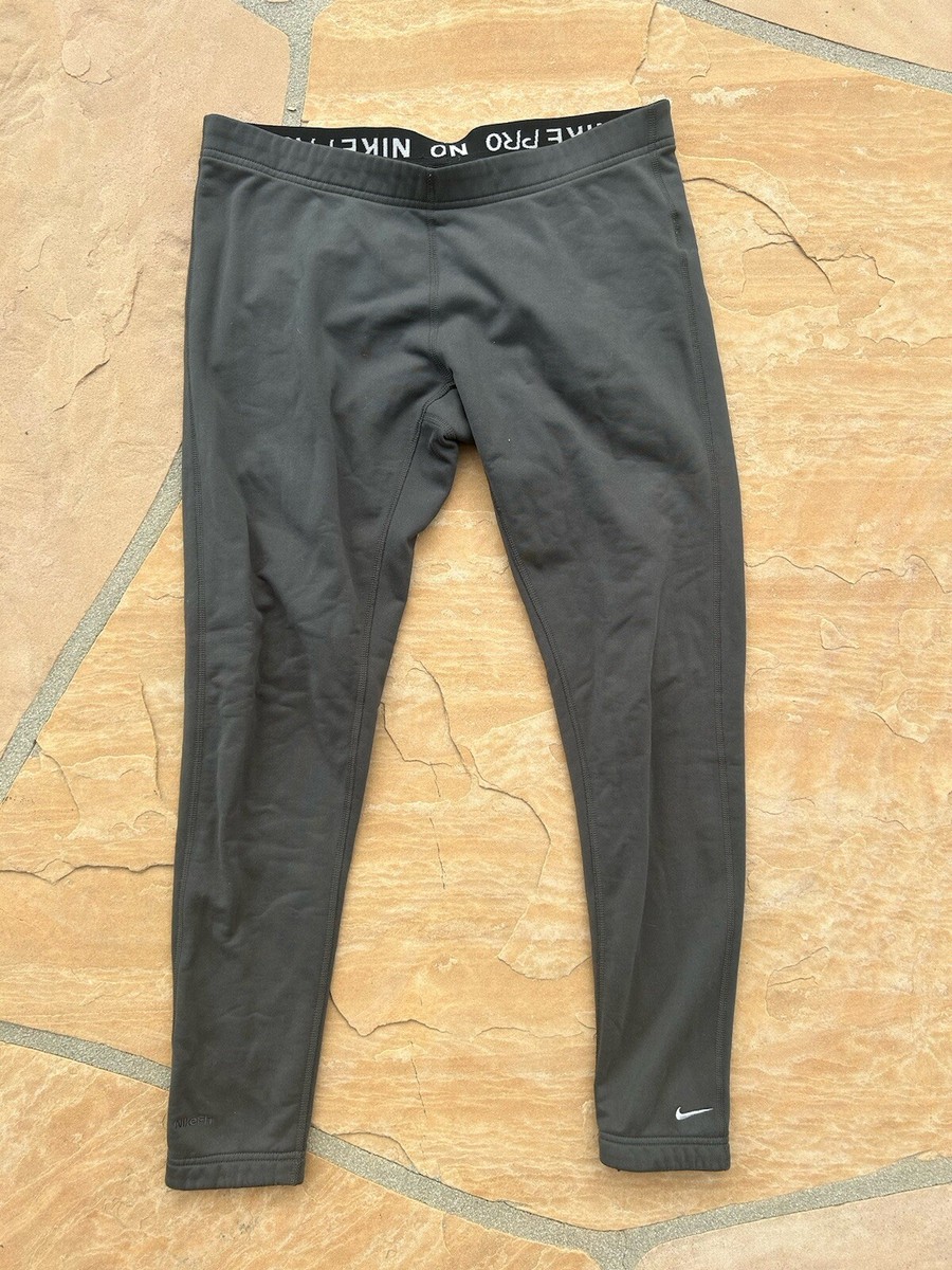 Nike Pro Fit Dry Fleece Lined Leggings, Gray, size Medium