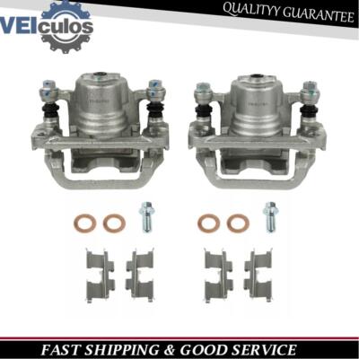 Pair Rear Brake Calipers w/ Brackets Set for 2002-2018 Nissan Altima Maxima