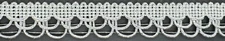1" Metallic Silver Double Loop Fabric Fringe Trim 12 Yards Upholstery Trim