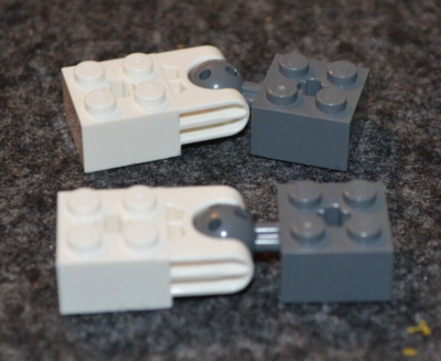 (2) 2x6 White Dark Gray Ball Joint Swivel Assembly Technic Lego NEW  Parts