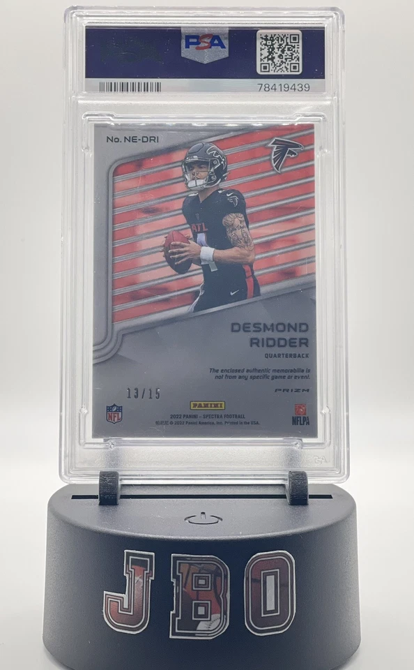 2022 Spectra Desmond Ridder Rookie Next Era Mem Neon Pink /15 RC (PSA 8) *POP 1* - Image 2 of 3