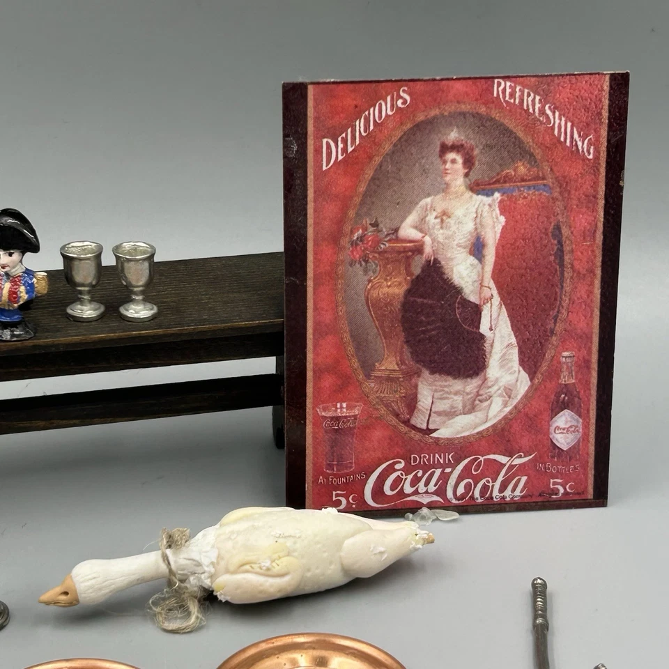 Small lot Dolls House 1:12 scale furniture and accessories suitable for pub - Image 3 of 4