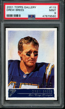 2001 Topps Gallery #115 Drew Brees Rookie Card (RC) *PSA 9 (MINT) *Chargers *HOF. rookie card picture