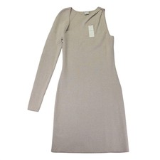 Abercrombie & Fitch Metallic One Shoulder Mini Dress Champagne Gold Large Tall