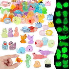 Luminous Mini Resin Animals Figures to Hide, 72 PCS Small Animal Figurines Tiny