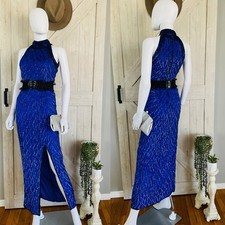Vintage 90  s Silk Sequin Split Leg Gown