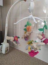 Vintage Bunny Rabbit Wind up Cot Musical Mobile