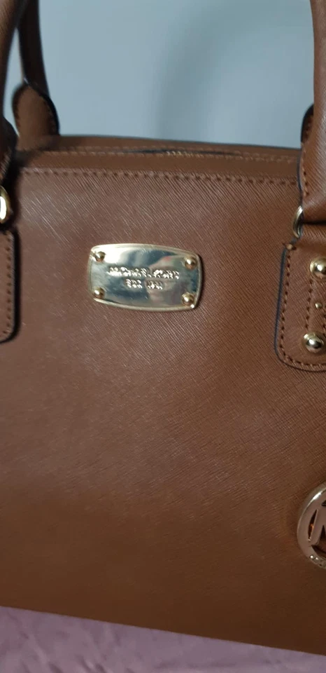 MICHAEL KORS MESSENGER CROSSBODY SATCHEL BAG MK CONVERTIBLE BROWN LEATHER - Image 3 of 4