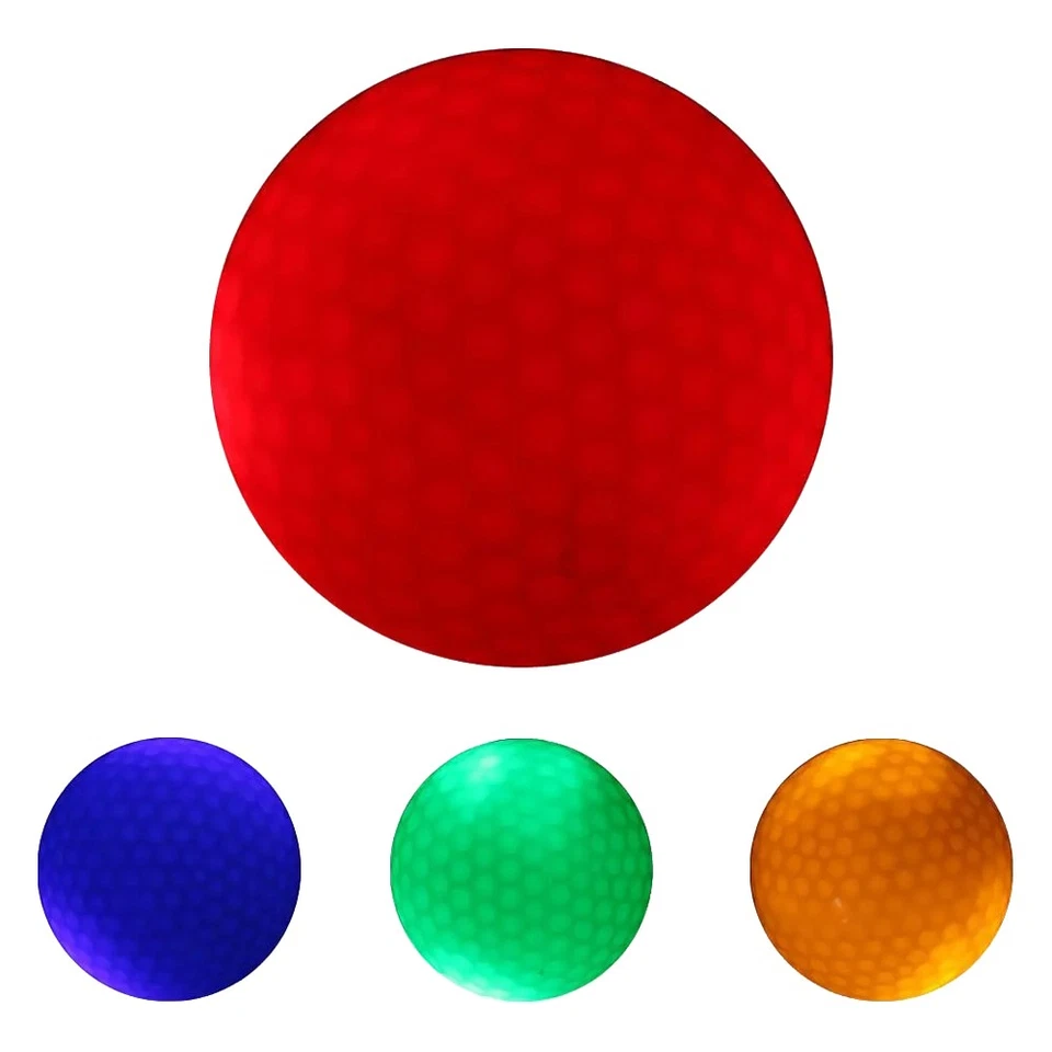 4 piezas pelotas de golf brillantes en la oscuridad pelotas de golf con luz LED para deportes nocturnos Foto 2 de 4