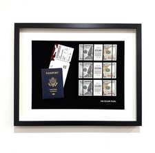 The Escape Plan Frame, Luxury Money Wall Art, Passport, Flight Ticket (40x50cm)