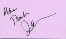 Jack Noseworthy Signed 3x5 Index Card Breakdown, To Mike Autographed