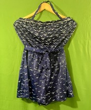 Vintage Ceeb Blue Swimsuit With Seagulls Romper Size 18