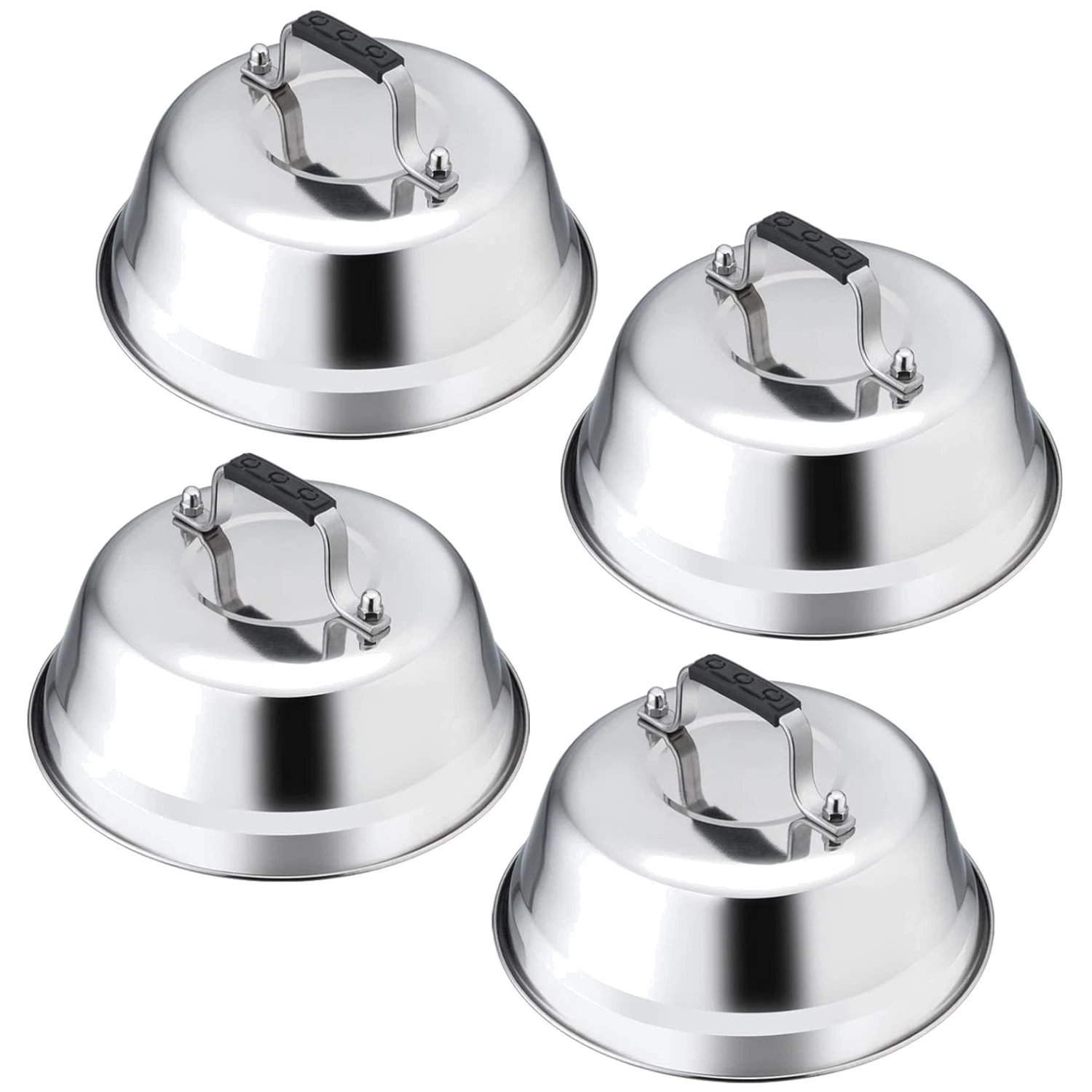 Griddle Grill Accessories - 4 Pack Stainless Steel Domes
