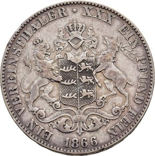 GC: Württemberg Club Thaler 1866 Karl AKS 126