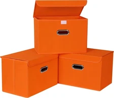 Linen Fabric Foldable Collapsible Storage Cube Bin Organizer Basket Fabric Stora