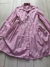 Polo Ralph Lauren Dress Youth Girls Size 7 Purple Striped Long Sleeve Button Up