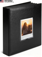 256-Pocket Photo Album for Polaroid I-Type 600 SX-70 PU Leather Black USA