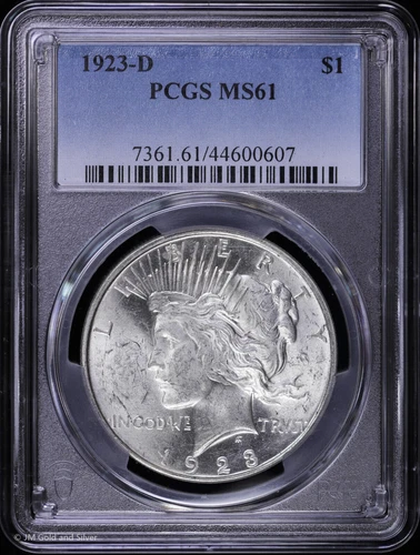 1923-D $1 Peace Silver Dollar PCGS MS 61 | Uncirculated UNC