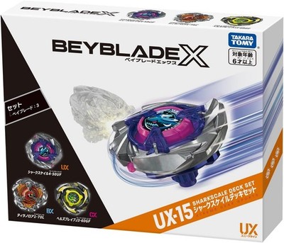 TAKARA TOMY Beyblade X UX-15 Shark Scale Deck Set 3 Beyblades Japan New