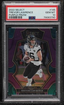 2022 Panini Select Premier Level Purple Prizm 49/75 Trevor Lawrence #145 0vc5