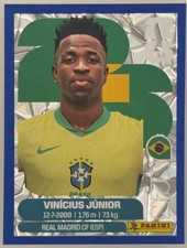 Vinicius Junior Panini FIFA World Cup 2026 Blue Crumple Parallels Sticker
