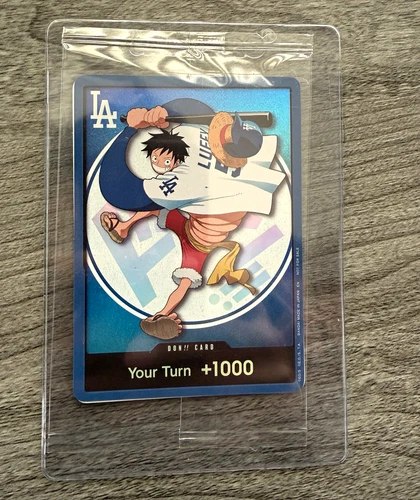 Bandai One Piece DON!! Card Monkey D. Luffy LA Dodgers Your Turn +1000 Promo
