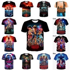 Boys Girls Stranger Things 3D Costume Casual Short Sleeve T-Shirt Tee Tops Gift