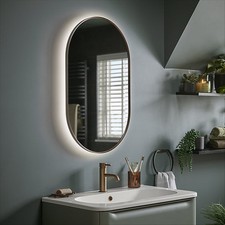 Sensio Nebula Bronze Effect Oval Illuminated Bathroom Wall Mirror 80x50cm LED