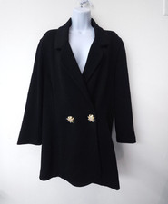 St. John Evening Marie Gray Knit Blazer Size 12 Black USA Embellished Jewels Vtg