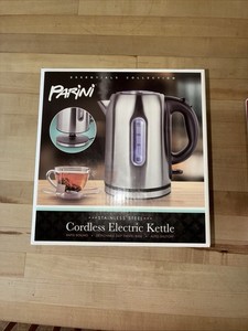 Parini Essentials Stainless Steel 1.7L 1500W Cordless Kettle Auto Shut-Off