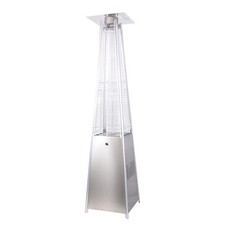 electriQ Pyramid Flame Tower Gas Patio Heater - Stainless Steel EQODGPSS