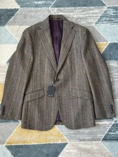 Men  s Walker Slater Edward Navy Tweed Houndstooth Blazer, Size 38R, New with Tag