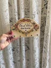 God Bless This Home Cottage-core Wooden Key H...