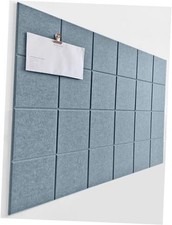 Cork Board 24 x36 Alternative - 6 Pack Felt Wall Tiles with Safe Gray Blue