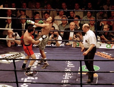 Prince Naseem Hamed enroute to victory at his IBO World featherwei- Old Photo