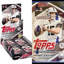 2026 TOPPS FLAGSHIP FOOTBALL SEALED HOBBY BOX (1 AUTO or RELIC) NFL IN HAND QTY