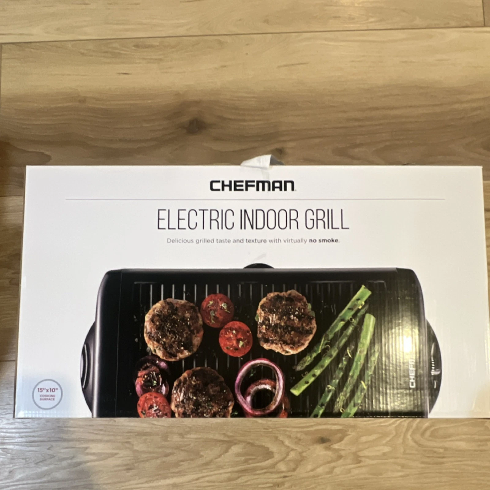 Chefman RJ23-SG Electric Indoor Grill Non-Stick Rectangular 1120W 120V 15x10 in