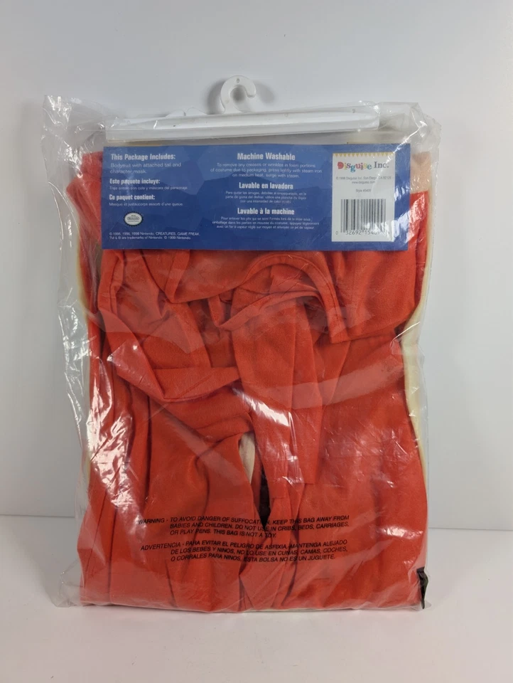 复古 Charmeleon Pokemon 儿童服装尺寸 4-6 任天堂 1999 - 无面具 — 第 2/4 张图片